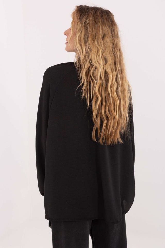 Love Lace Love Lace Women's Viscose Tie Neck Puff Sleeve Blouse Style 221063 in Black - 3