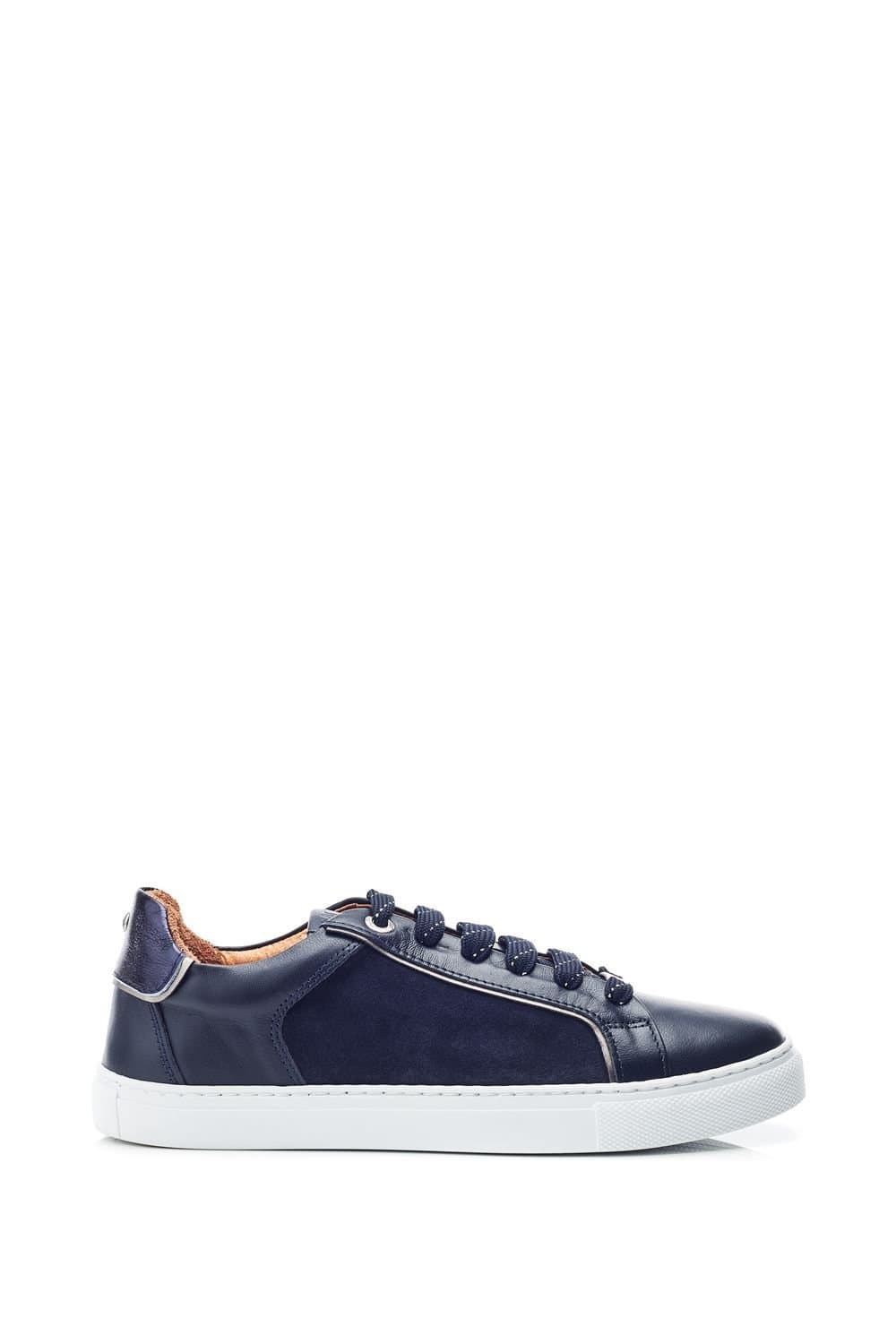 Moda In Pelle Moda In Pelle Navy Leather Trainers for Women