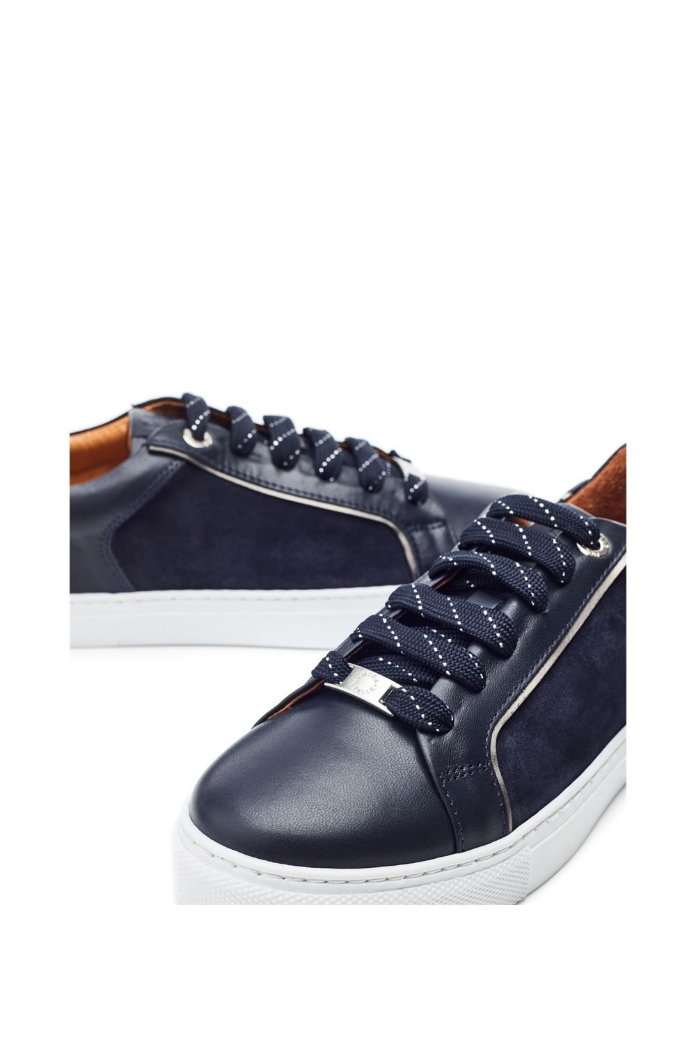 Moda In Pelle Moda In Pelle Women's 'Ales' Leather New Trainers in Navy - 4