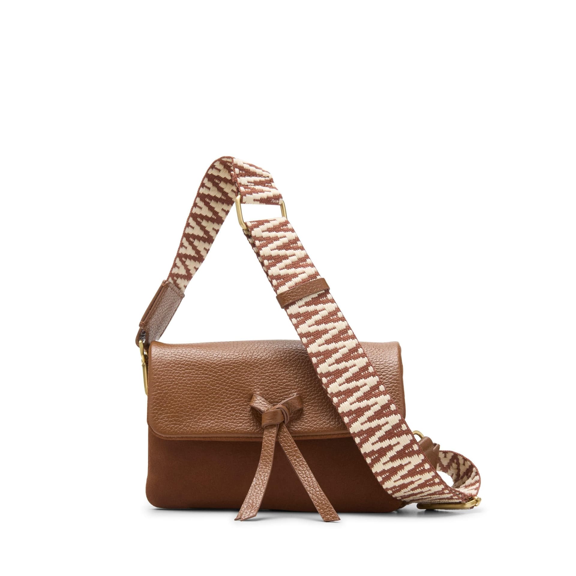 Clarks Clarks Brown Leather and Suede Crossbody Bag