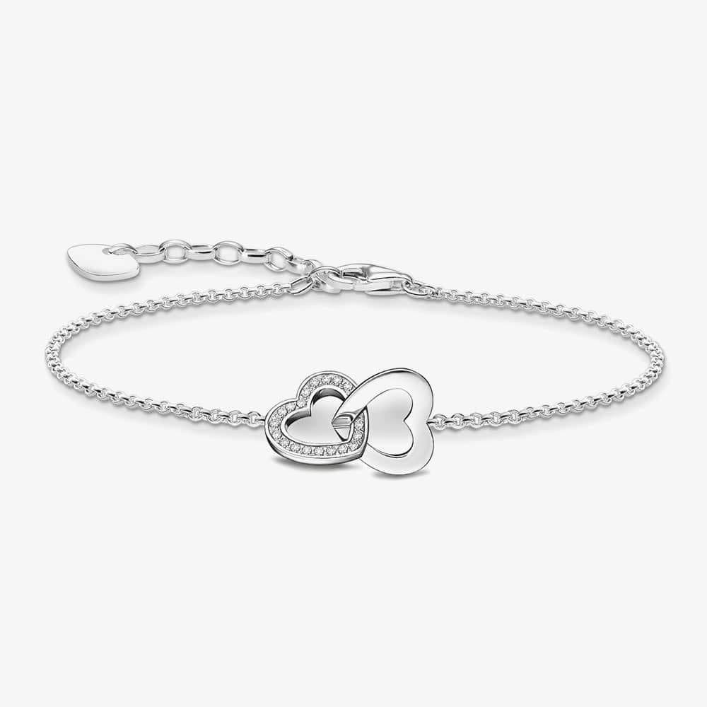 Thomas Sabo THOMAS SABO Women's Silver Intertwined Heart Bracelet A2163-051-14-L19V