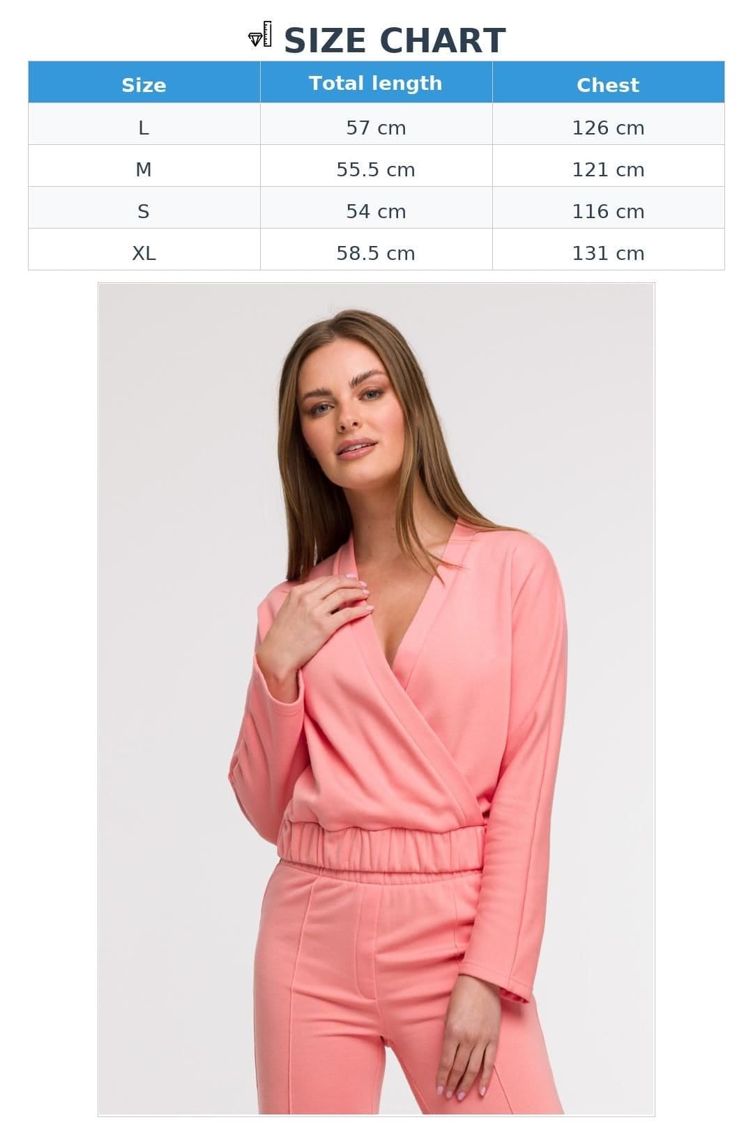 Love Lace Love Lace Women's Poland Made Wrap Blouse with V Neck Waist in Pink - 4
