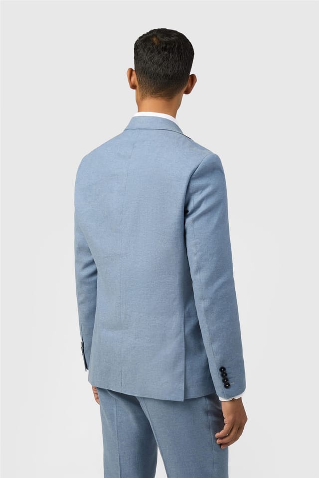 Ted Baker Ted Baker Men's Single Breasted Two Button Herringbone Tailored Suit Jacket in Light Blue - 2