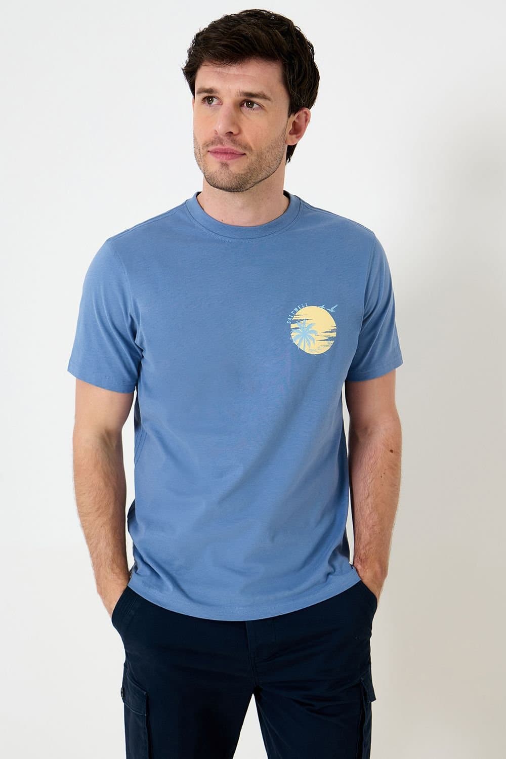 Saltwell Saltwell Men's Graphic Print Cotton T-Shirt in Blue