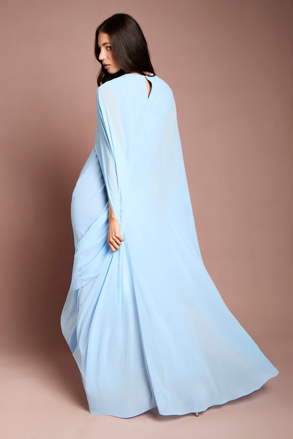 Coast Coast Women's Cape Sleeve Maxi Dress in Pale Blue - 3