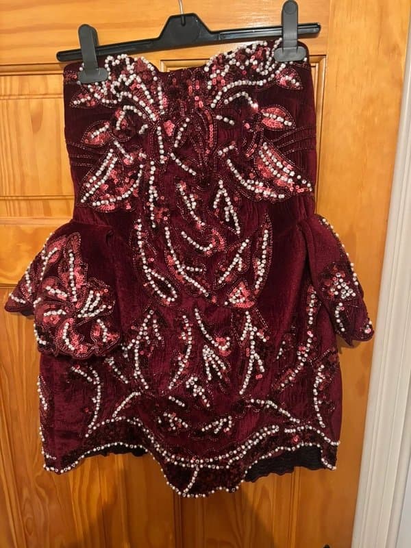 ASOS ASOS luxe velvet embellished bandeau mini dress