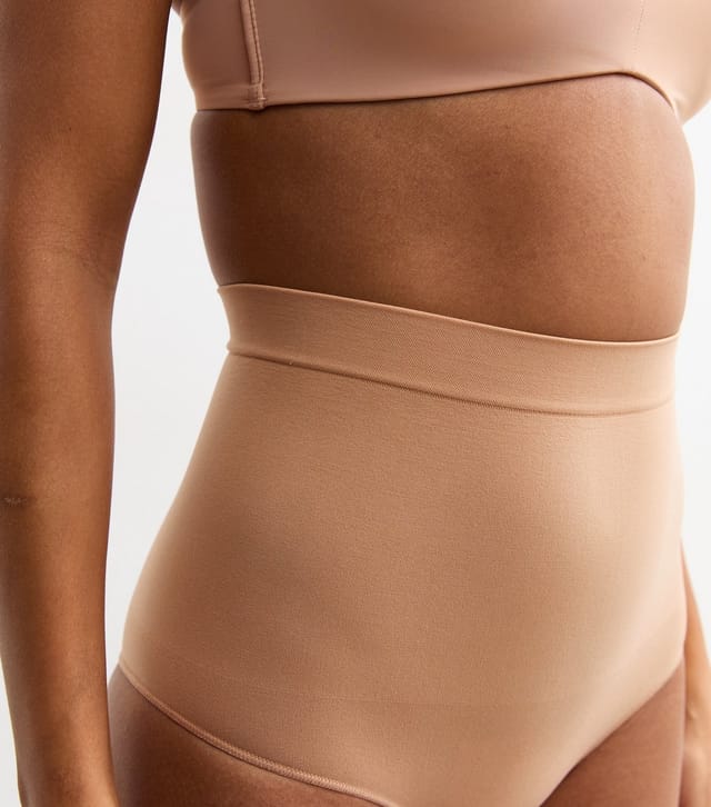 New Look Women's Tan Seamless Shaping High Waisted Brazilian Briefs New Look - 2