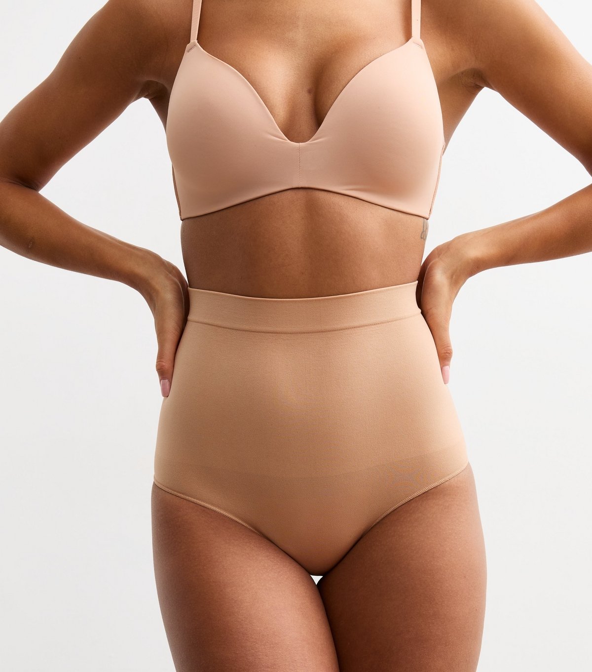 New Look Women's Tan Seamless Shaping High Waisted Brazilian Briefs New Look - 3