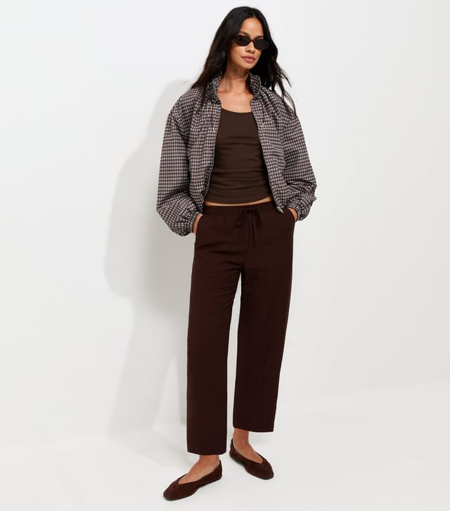 New Look Women's Dark Brown Cotton Scoop Neck Vest New Look - 3
