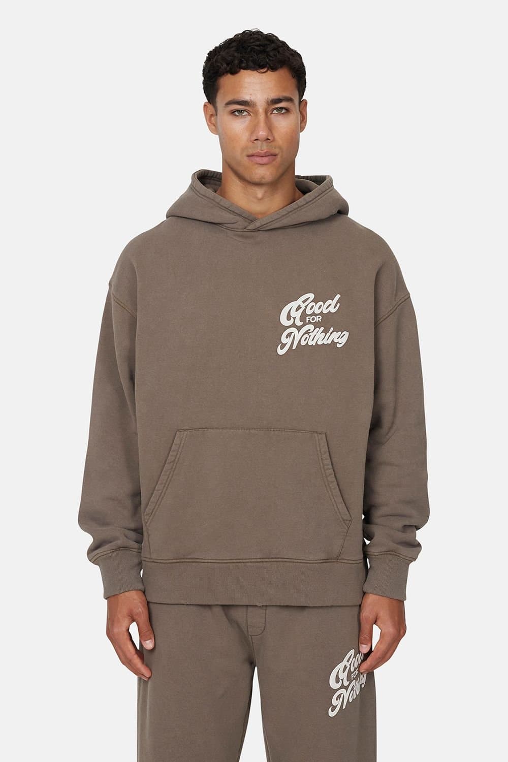 Good For Nothing Good For Nothing Men's Relaxed Hoodie in Brown