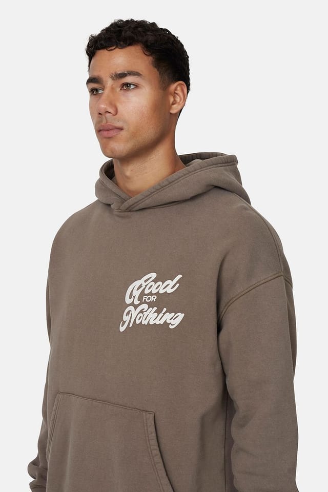 Good For Nothing Good For Nothing Men's Relaxed Hoodie in Brown - 3