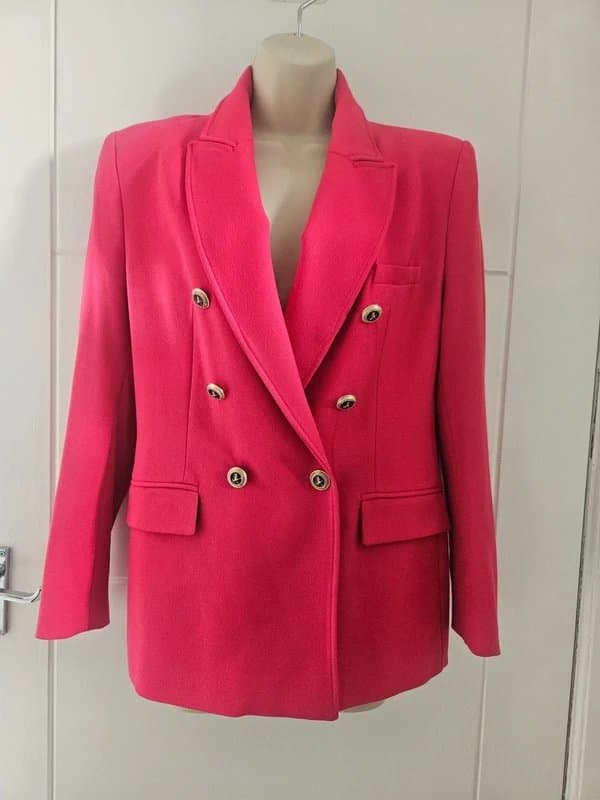 Zara Zara pink butzon up blazer jacket medium drrssy smart spring summer outerwear