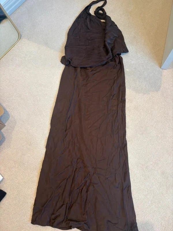ASOS Asos brown satin co ord