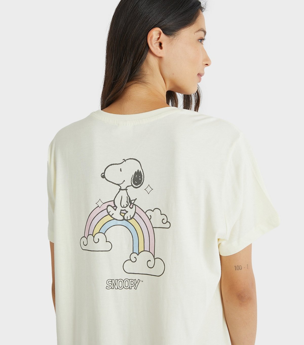 Skinnydip Women's Cream Snoopy Print Nightdress Skinnydip New Look - 4