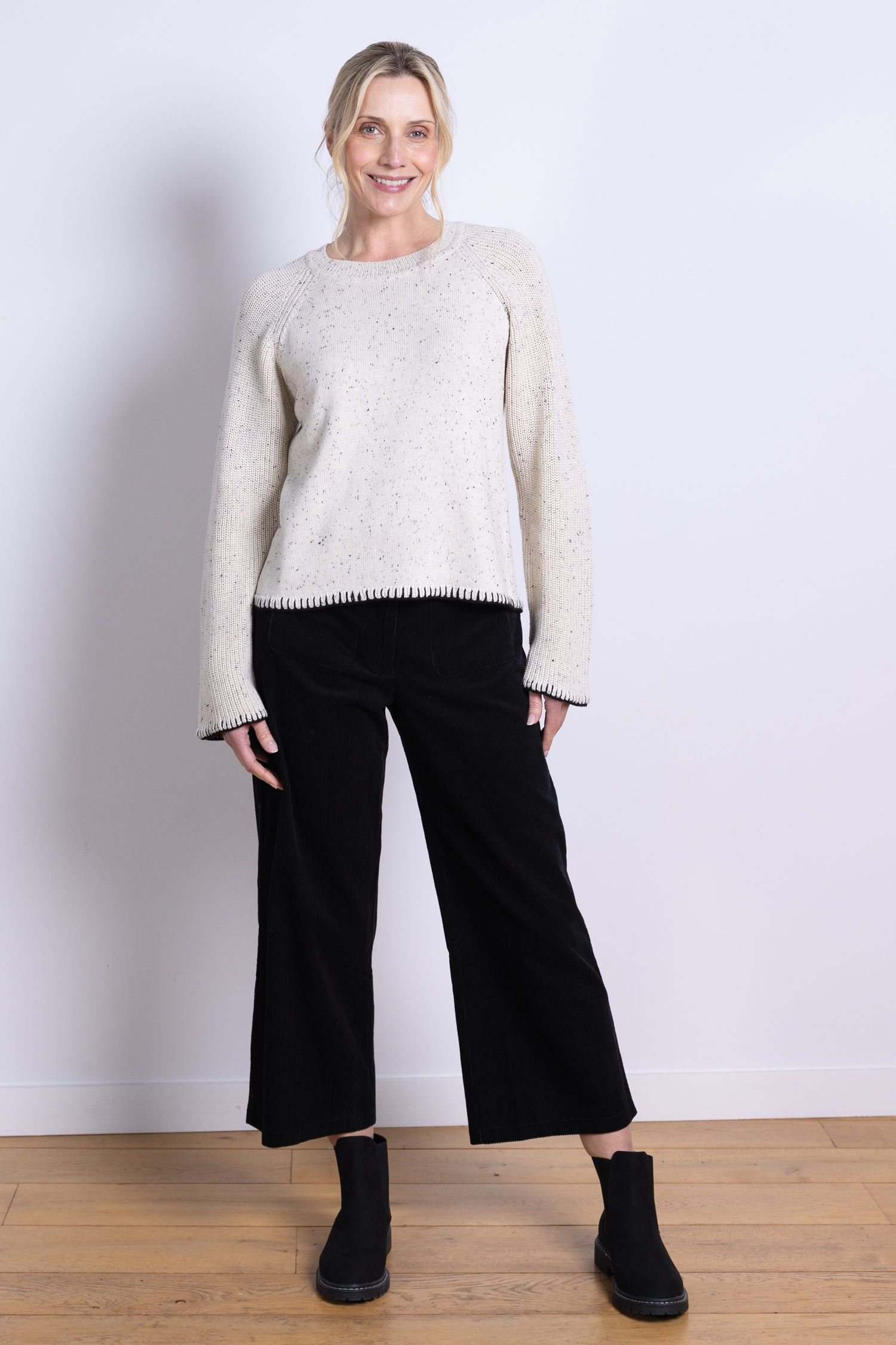 Nomads Clothing Nomads Clothing Women's Ribbed Sleeve Jumper in Ivory - 2