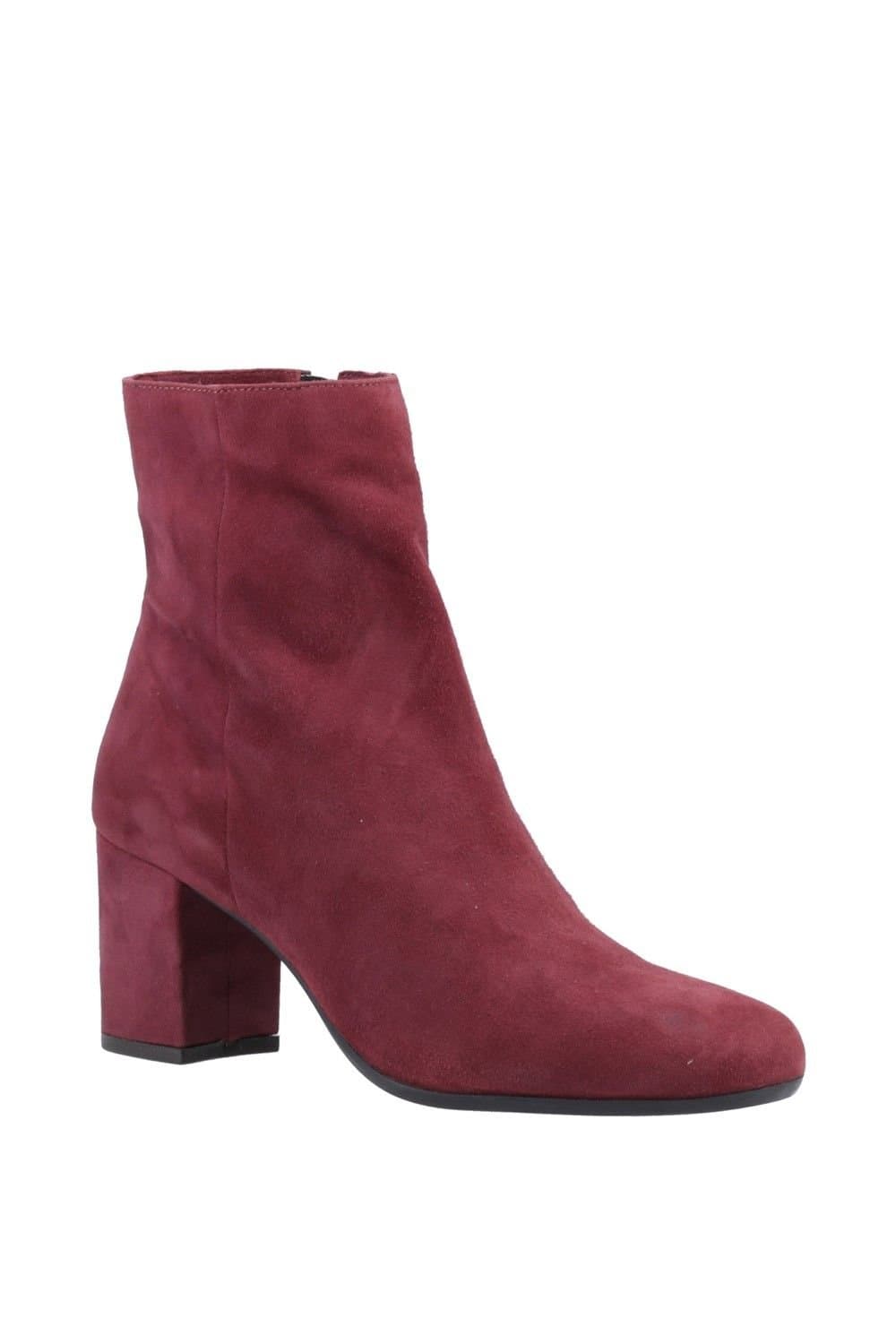 Hush Puppies Hush Puppies Dark Red Suede Ankle Boots