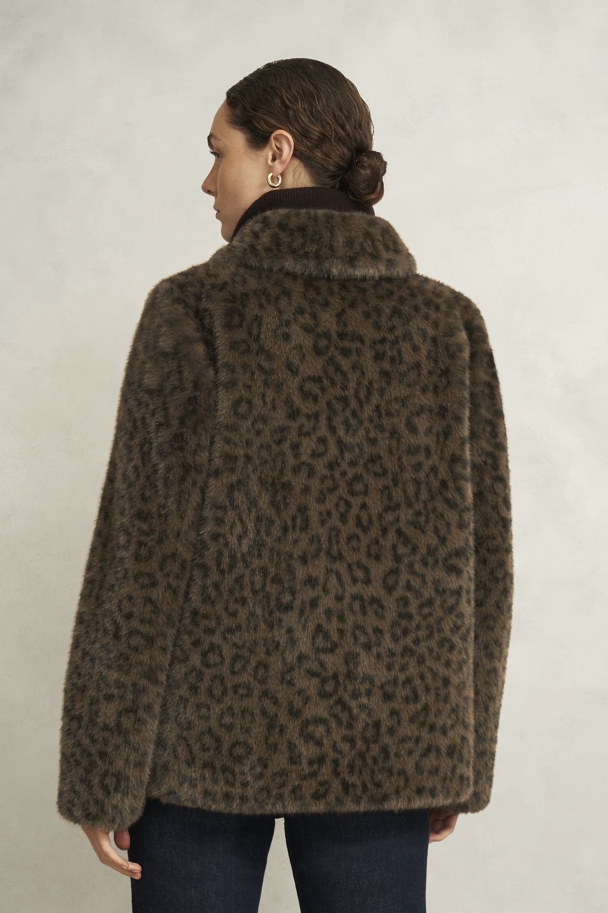 Hobbs London Hobbs London Women's Dania Leopard Coat in Dark Brown - 4