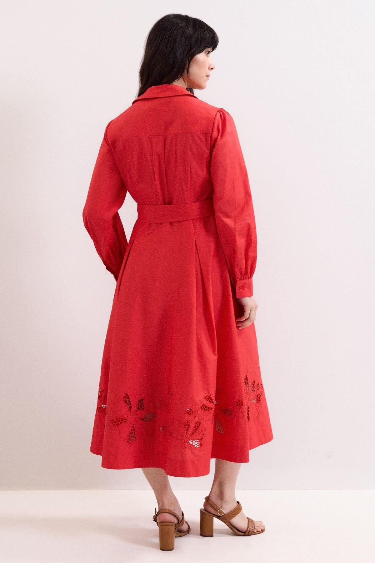 Phase Eight Phase Eight Women's Kim Cutwork Hem Midi Dress in Scarlet - 4