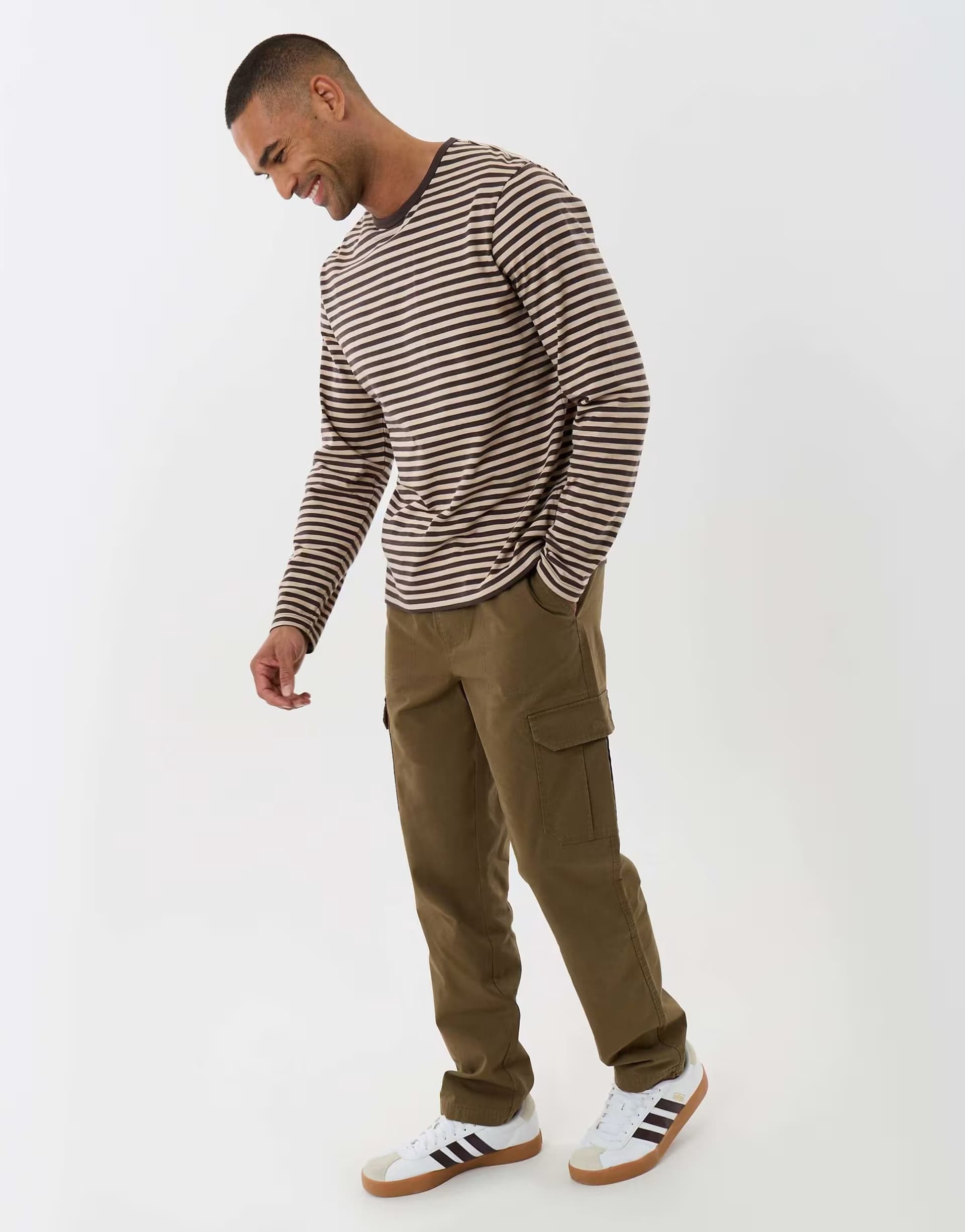 ASOS Threadbare Regular fit cotton cargo trousers in khaki