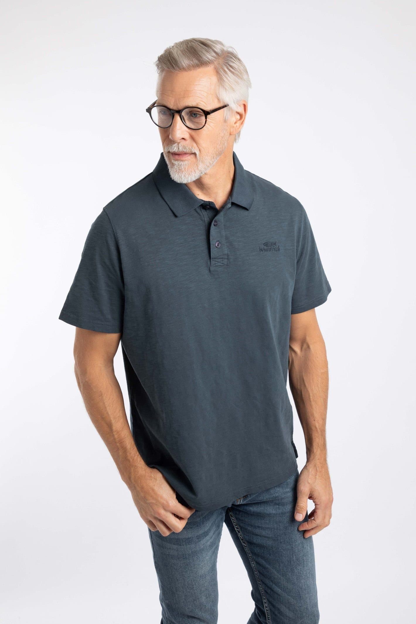 Weird Fish Weird Fish Men's Indy Polo Shirt in Navy