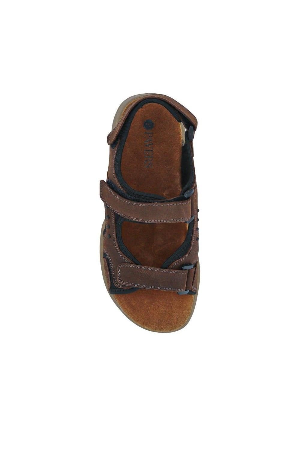 Pavers Pavers Men's Leather Touch-Fastening Sandals in Brown - 4