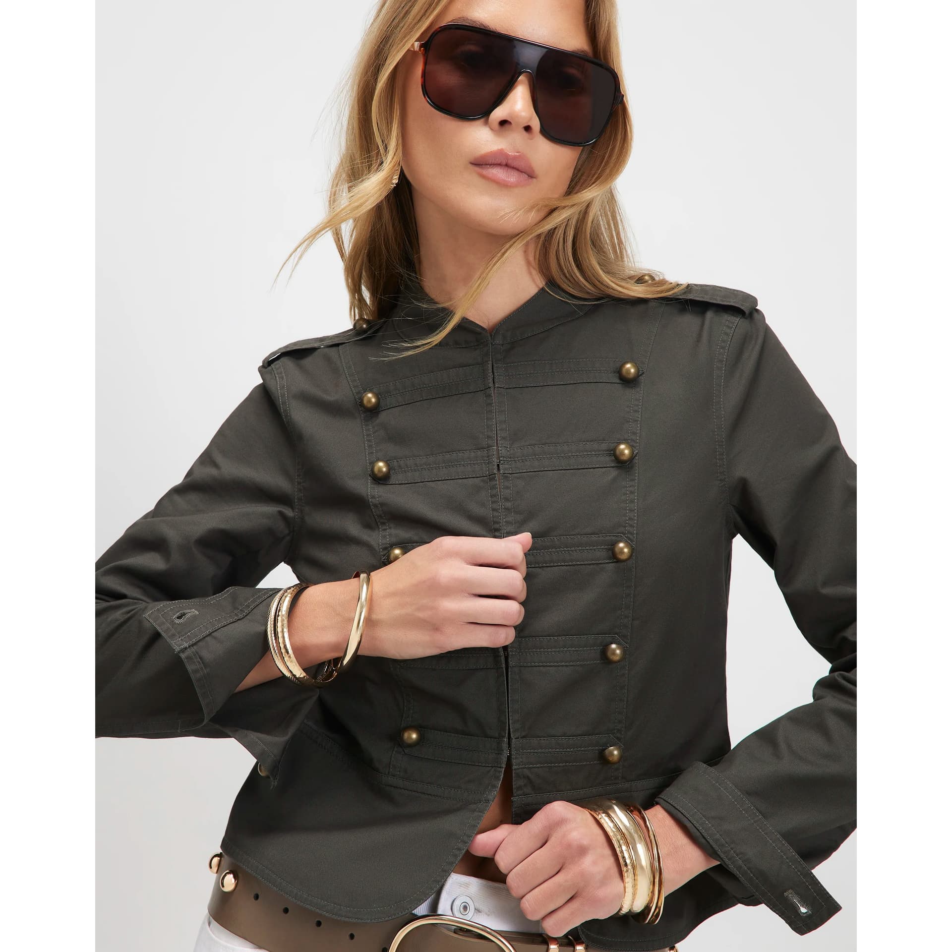 River Island River Island Womens Khaki Casual Drummer Jacket