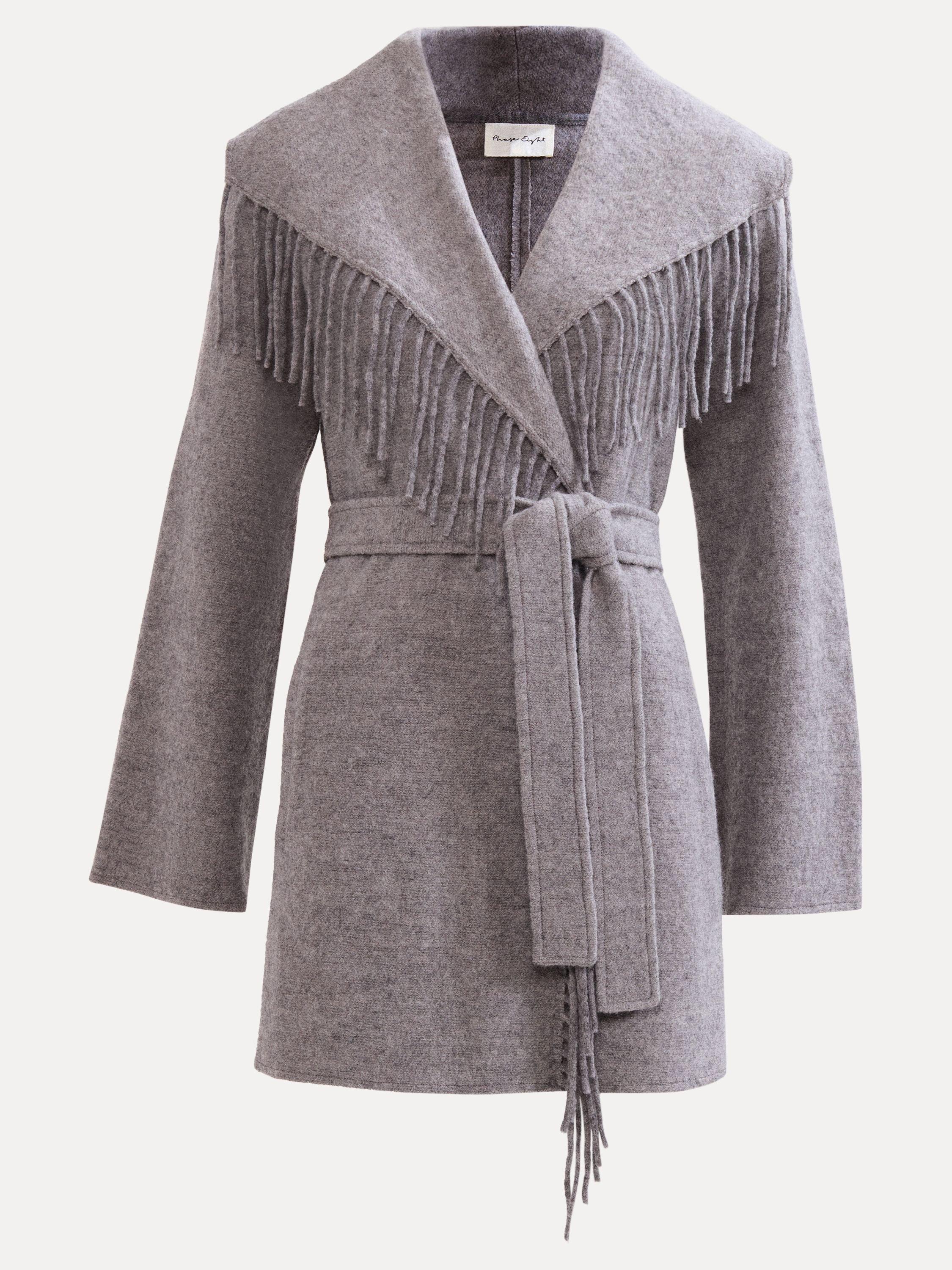 Phase Eight Phase Eight Women's Lisa Tassel Belted Coat in Mid Grey - 2