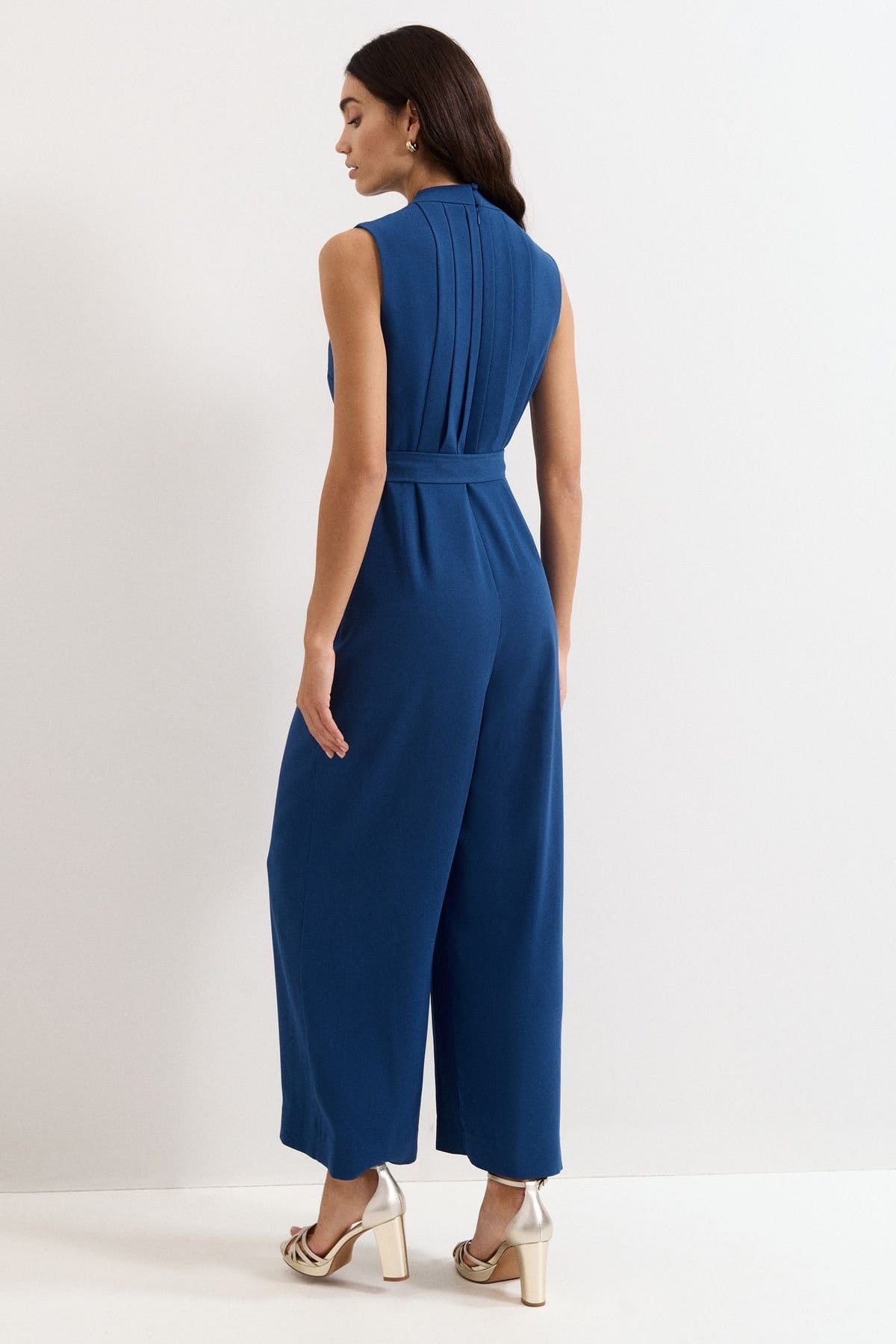 Phase Eight Phase Eight Women's Maisley Pleated Cropped Jumpsuit in Dark Blue - 4