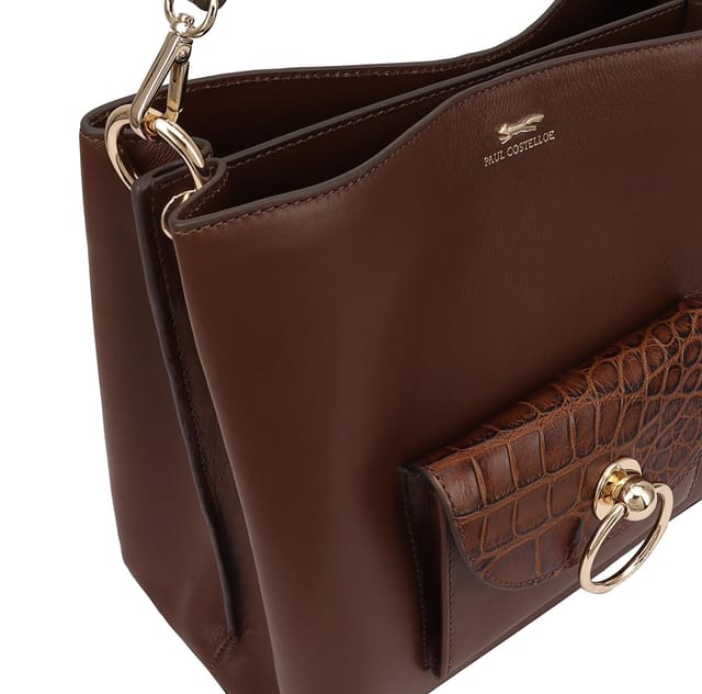 Paul Costelloe Paul Costelloe Women's Manara Leather Shoulder Bag in Brown - 2