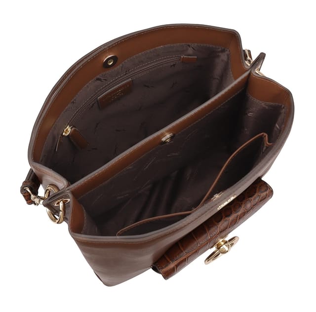 Paul Costelloe Paul Costelloe Women's Manara Leather Shoulder Bag in Brown - 3