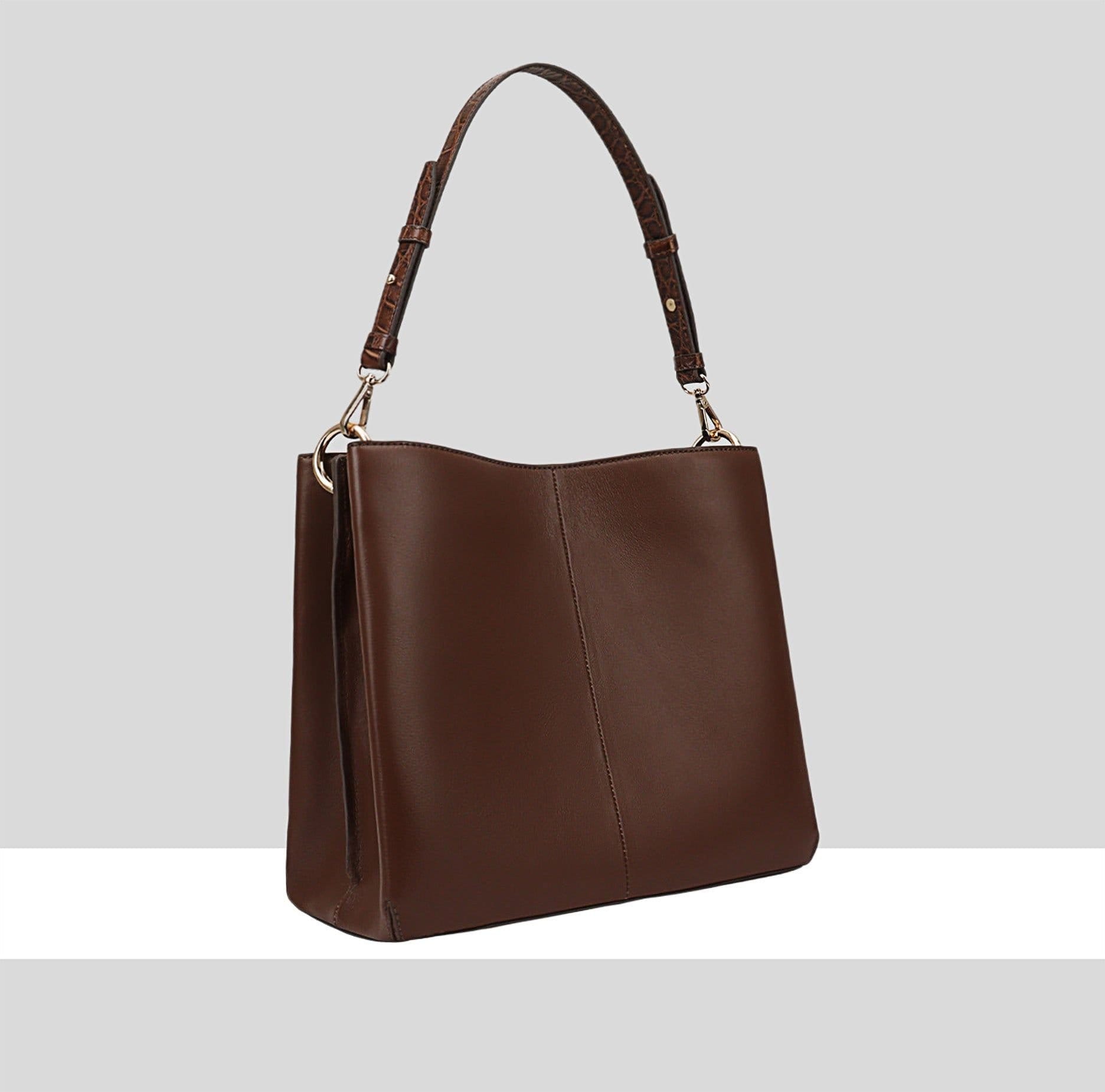 Paul Costelloe Paul Costelloe Women's Manara Leather Shoulder Bag in Brown - 4