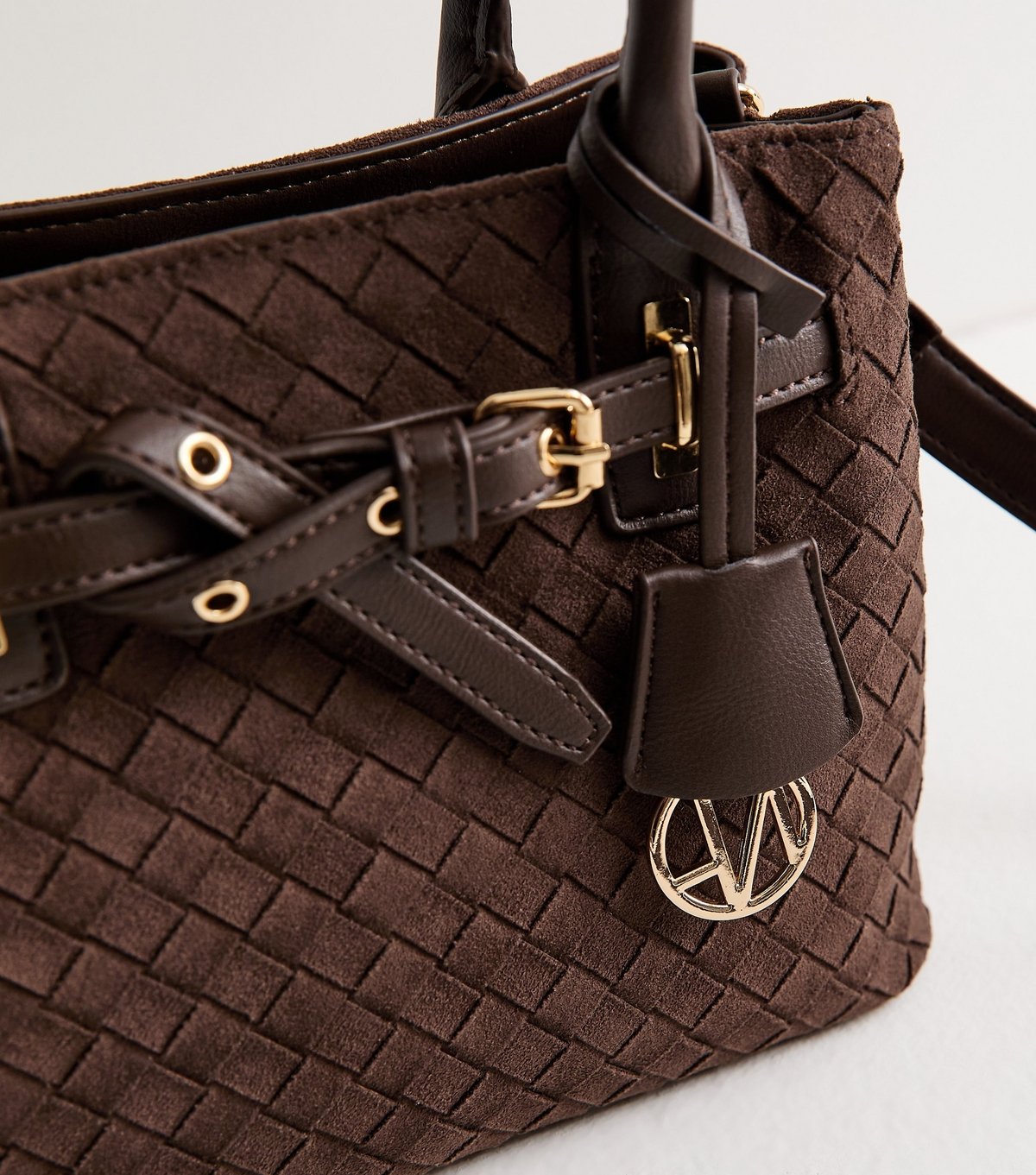 New Look Brown Faux Suede Weave Effect Mini Crossbody Bag New Look - 3