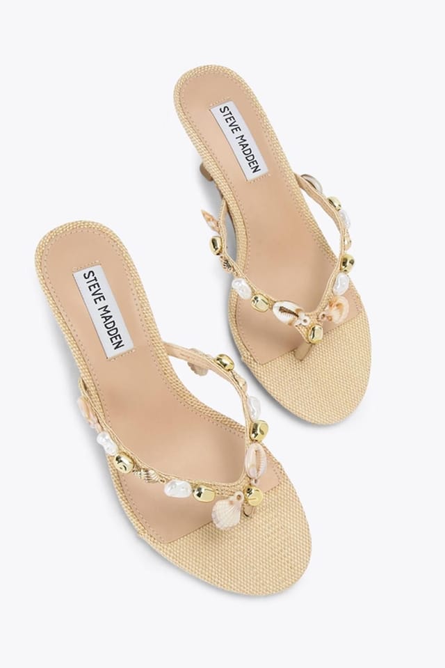 Steve Madden STEVE MADDEN Women's 'Goldcoast Beige Raffia' Heels - 2