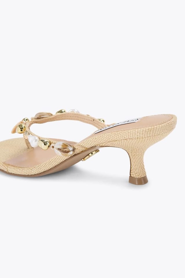 Steve Madden STEVE MADDEN Women's 'Goldcoast Beige Raffia' Heels - 3