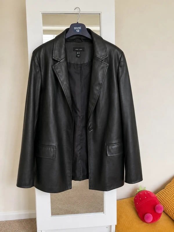 New Look Black Leather Blazer
