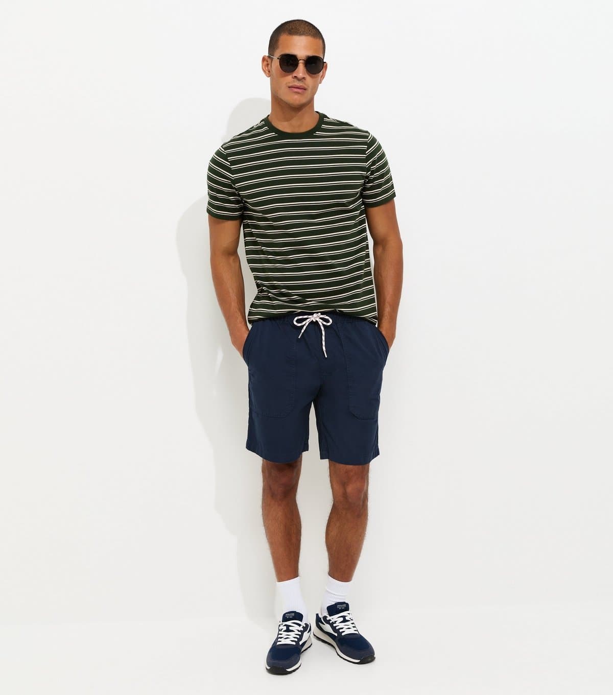 jack & jones Men's Navy Relaxed Fit Cotton Jogger Shorts Jack & Jones New Look