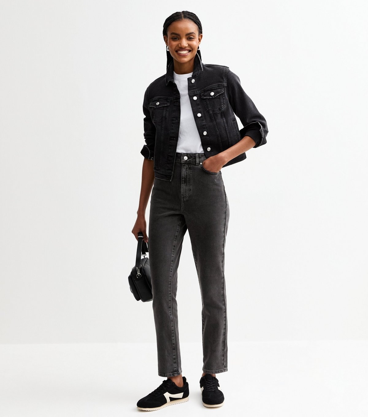 New Look Women's Tall Washed Black Hannah Straight Leg Jeans New Look - 4