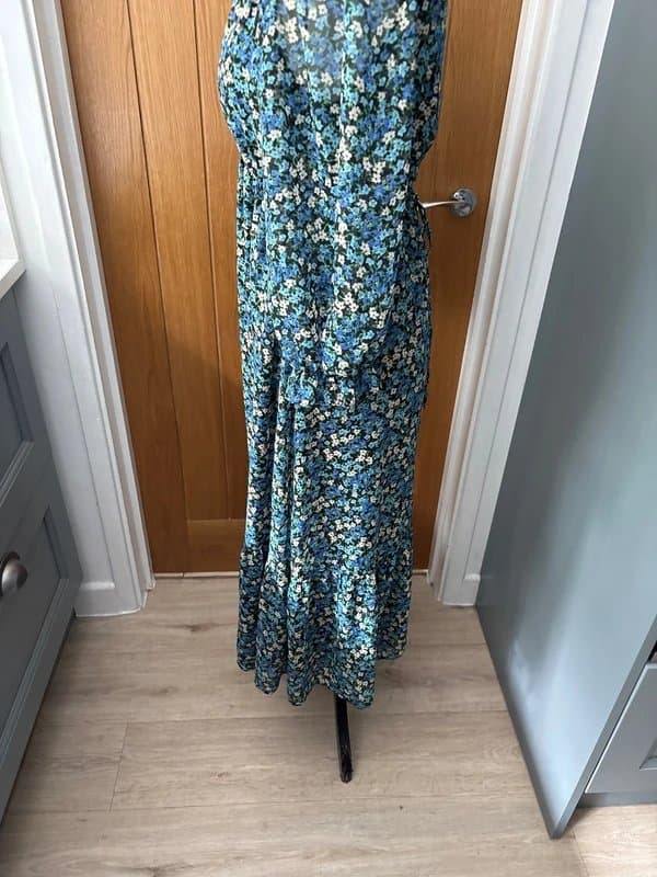 New Look New Look Blue Floral Midi Dress Size 12