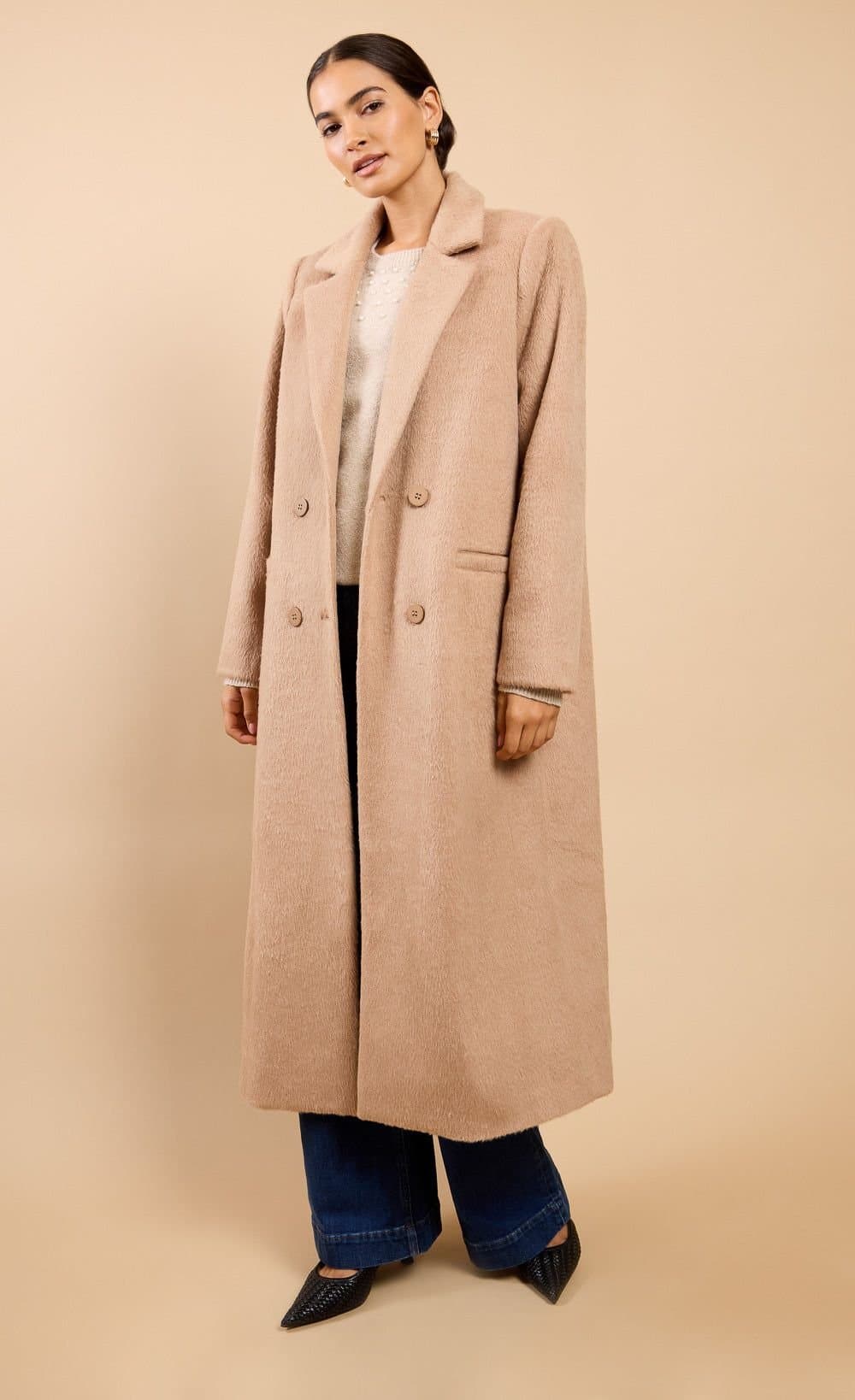 Little Mistress Little Mistress Beige Oatmeal Coat