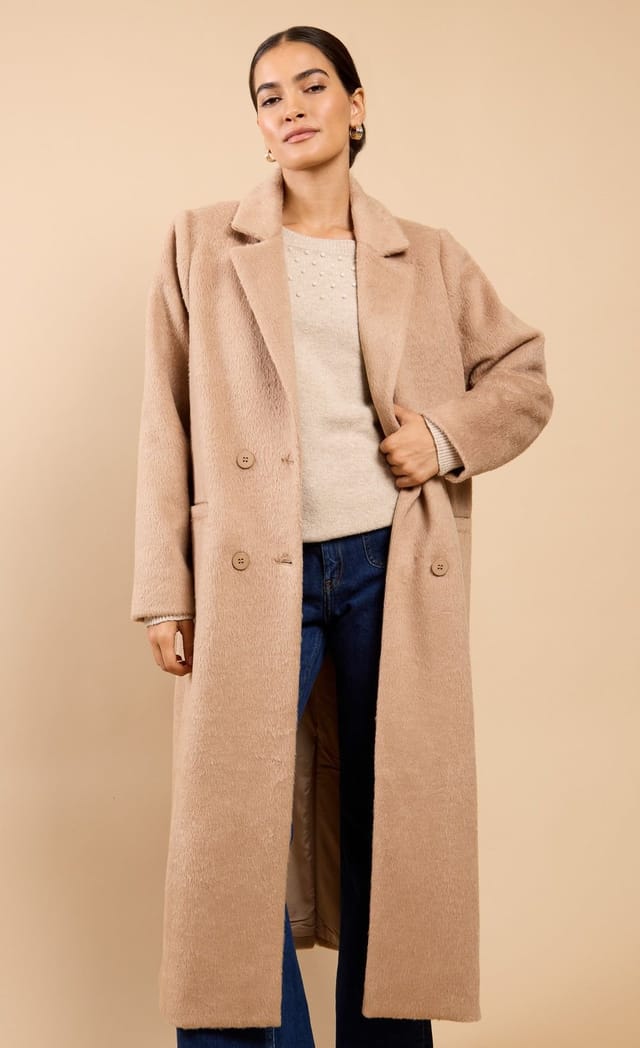 Little Mistress Little Mistress Women's Oatmeal Coat in Beige - 3