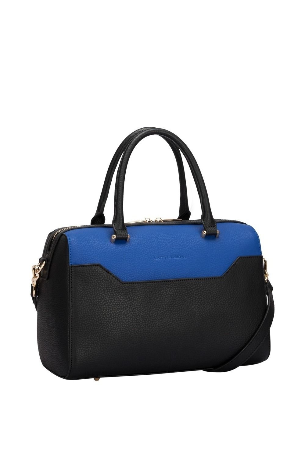 Smith And Canova Smith and Canova Women's Two-Tone Leather Zip Top Grab Bag in Black - 2