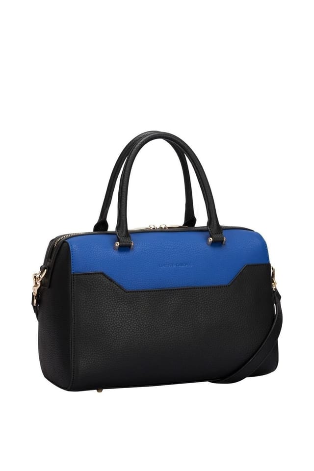 Smith And Canova Smith and Canova Women's Two-Tone Leather Zip Top Grab Bag in Black - 2