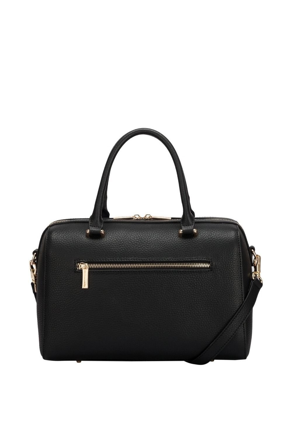 Smith And Canova Smith and Canova Women's Two-Tone Leather Zip Top Grab Bag in Black - 3