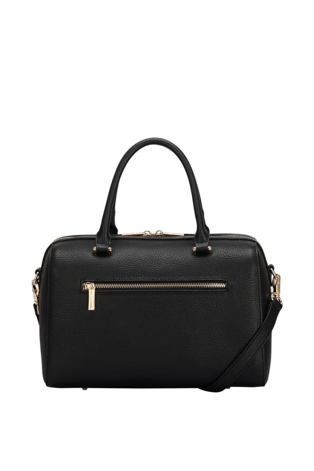 Smith And Canova Smith and Canova Women's Two-Tone Leather Zip Top Grab Bag in Black - 3