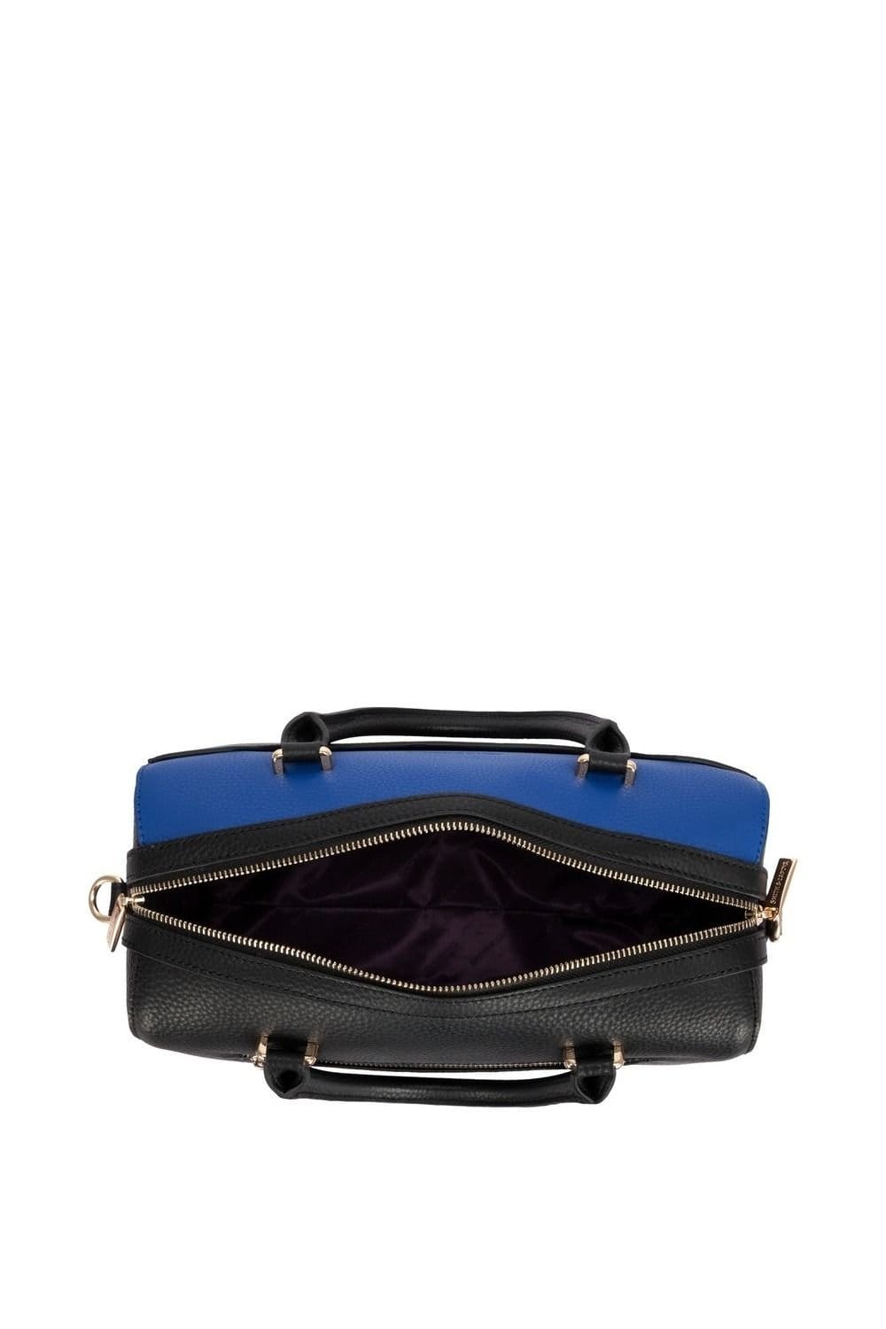 Smith And Canova Smith and Canova Women's Two-Tone Leather Zip Top Grab Bag in Black - 4
