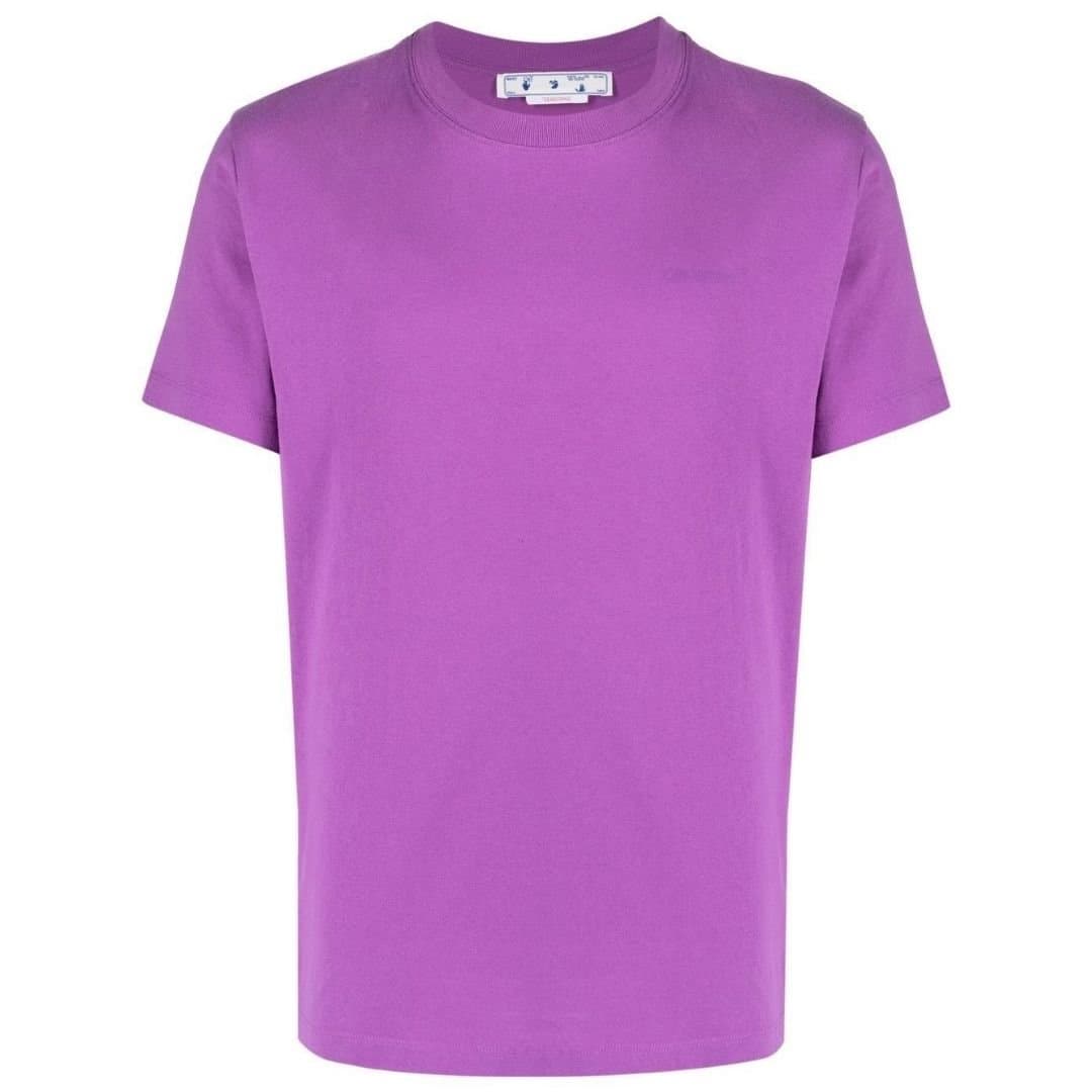 Off-White Off-White Men's Diag Tab Slim Fit Orchird Purple T-Shirt in White
