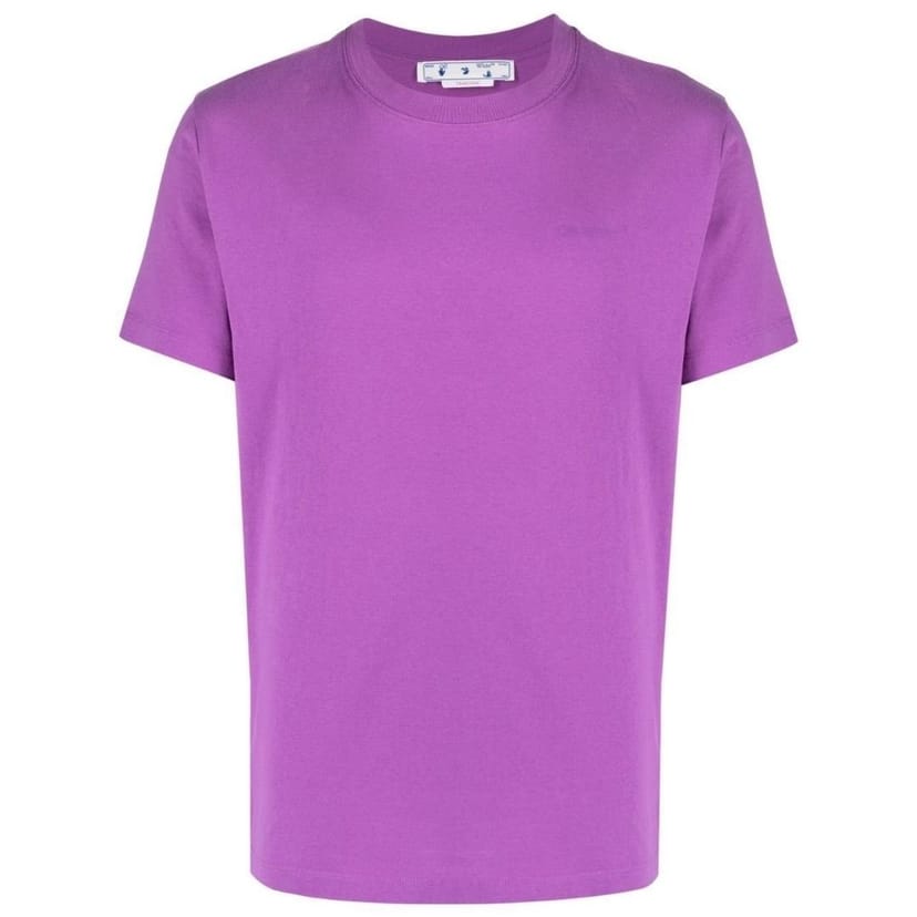 Off-White Off-White Men's Diag Tab Slim Fit Orchird Purple T-Shirt in White - 1
