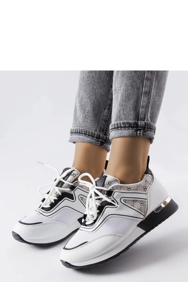 Love Lace Love Lace Women's Summer Rubber Sole Lace Up Sneakers with Golden Accents in White - 2