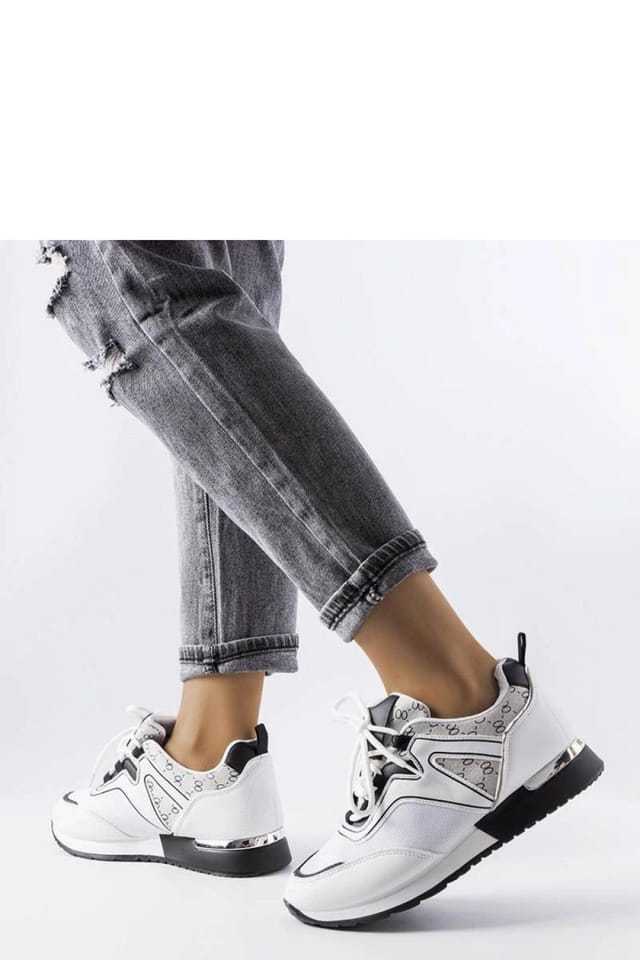 Love Lace Love Lace Women's Summer Rubber Sole Lace Up Sneakers with Golden Accents in White - 3