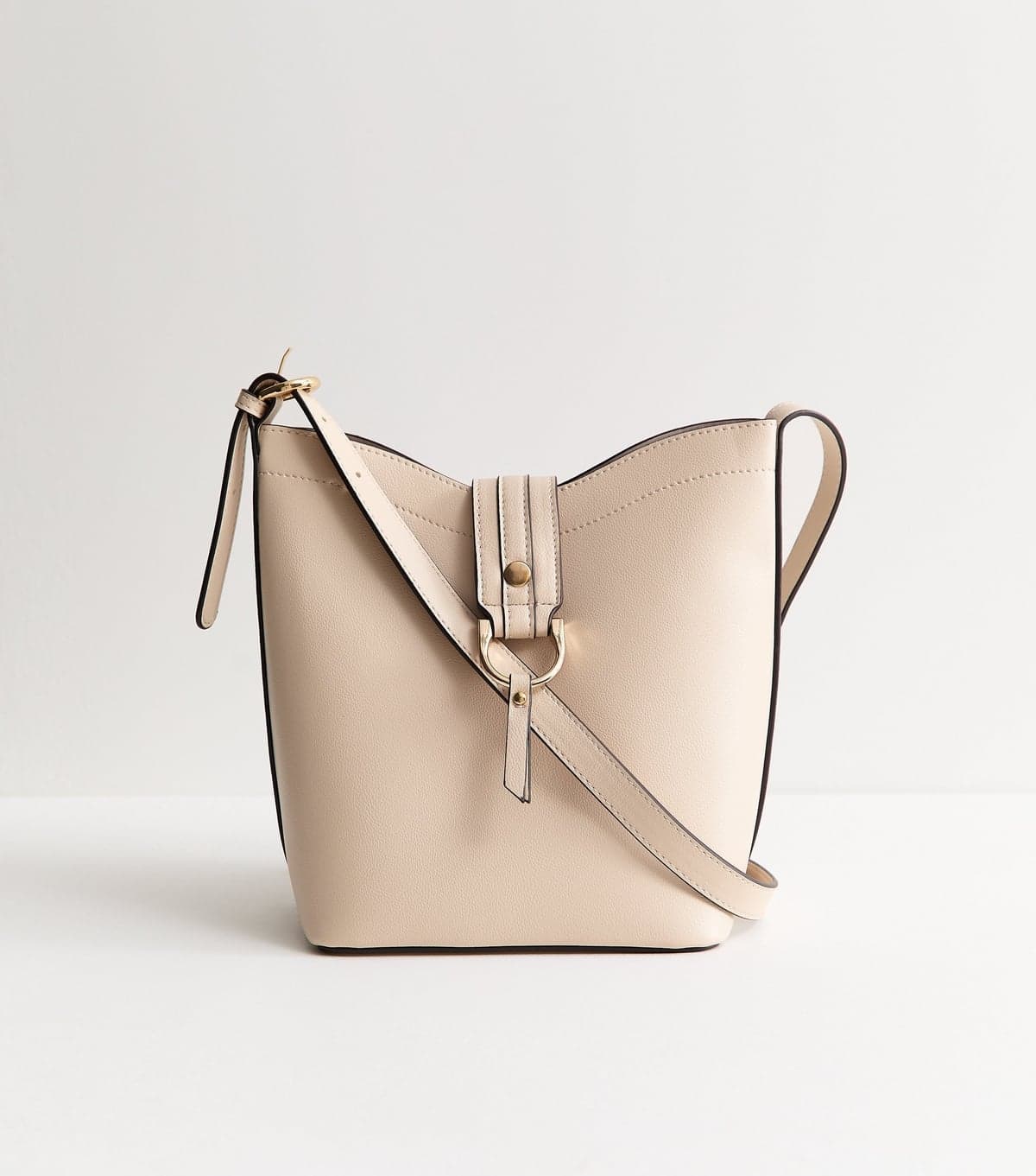 New Look Cream Faux Leather Ring Detail Mini Bucket Bag New Look